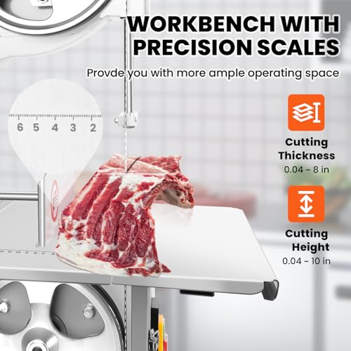 18x14" Stainless Steel Worktable Electric Bone Saw Machine with 8 Blades V9699