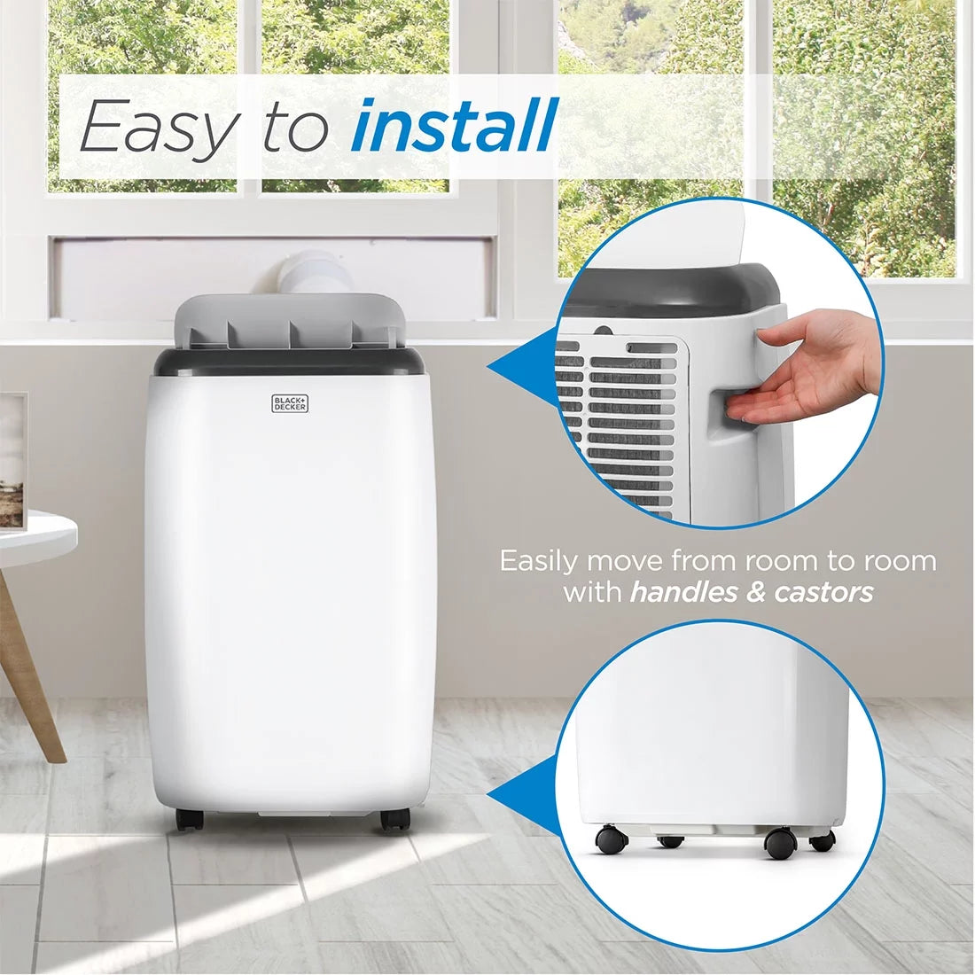6000 BTU Portable Air Conditioner with Remote Control, White L28930