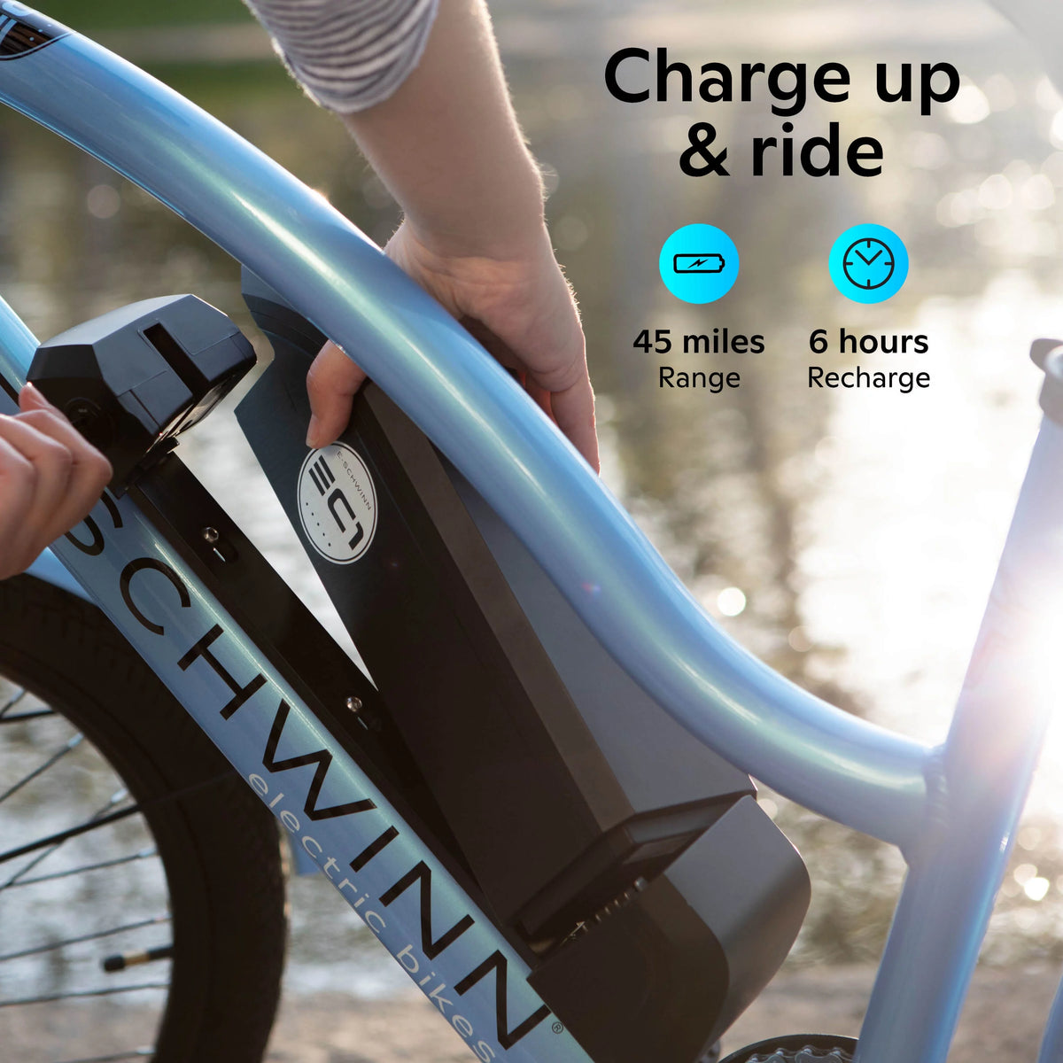 26 Electric Cruiser Bike 7 Speeds 250w Motor Blue P830009