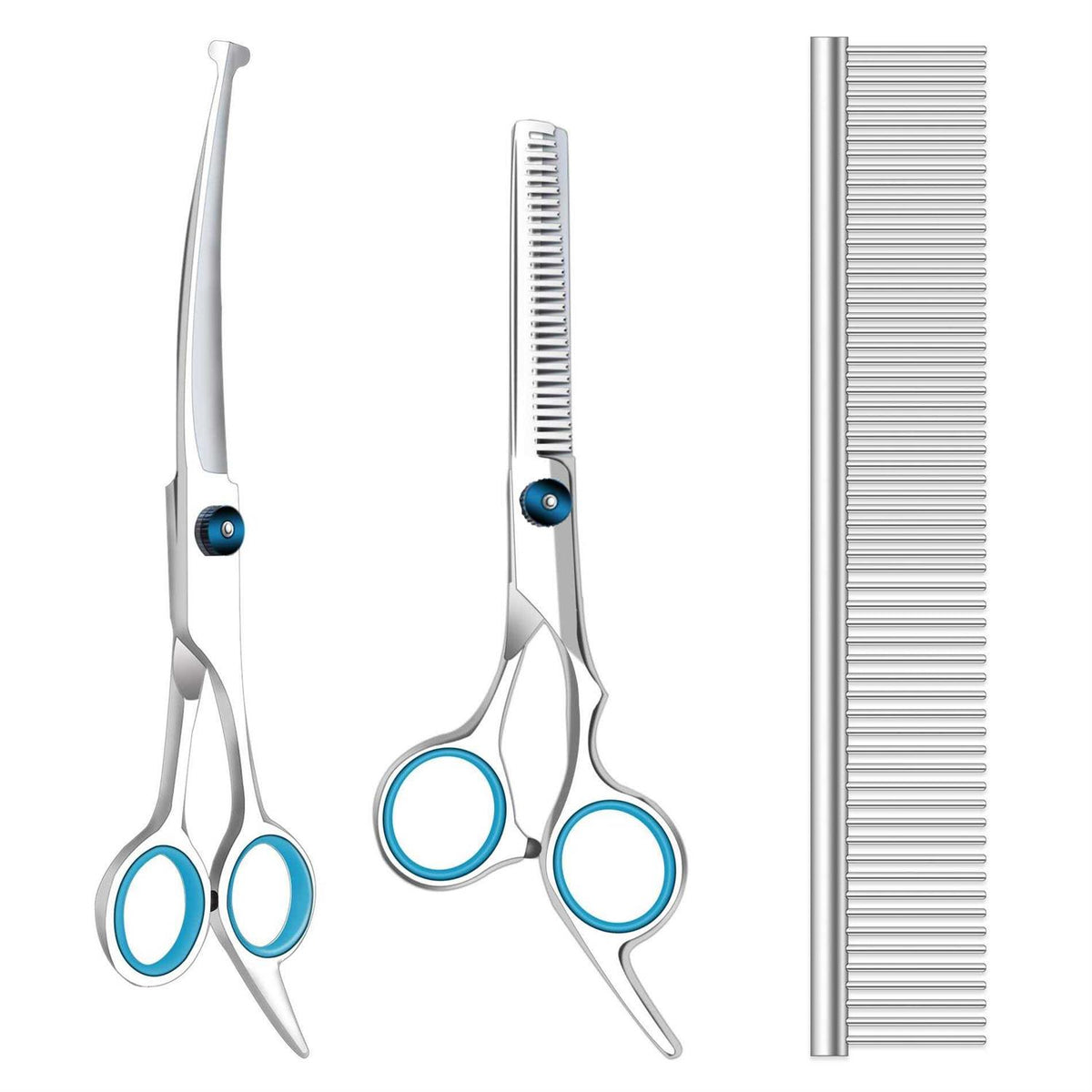 Dog Grooming Scissors with Safety Round Tips Titanium P586