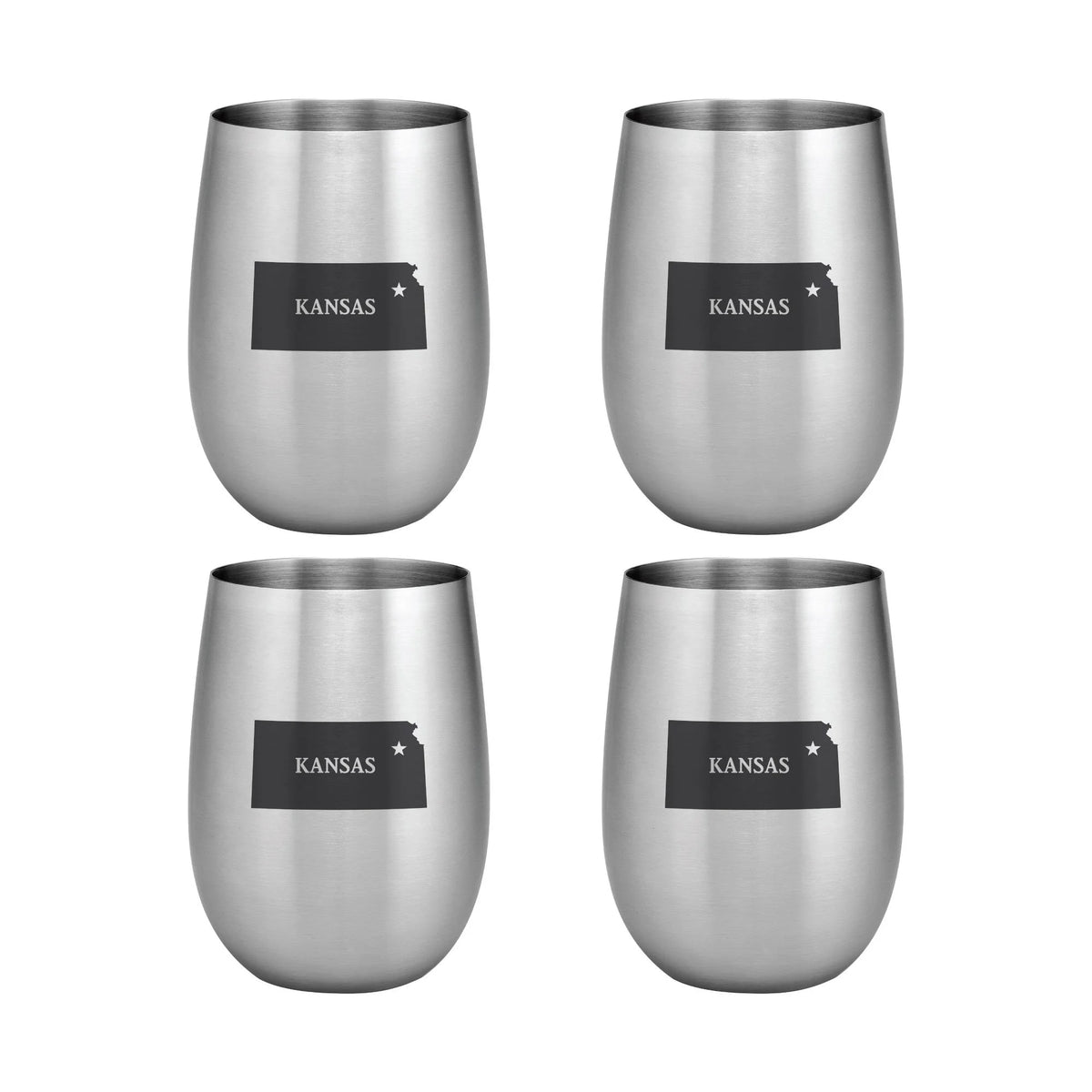 4-Piece 18/8 Stainless Steel 20 oz. Stemless Wine Glass M678015