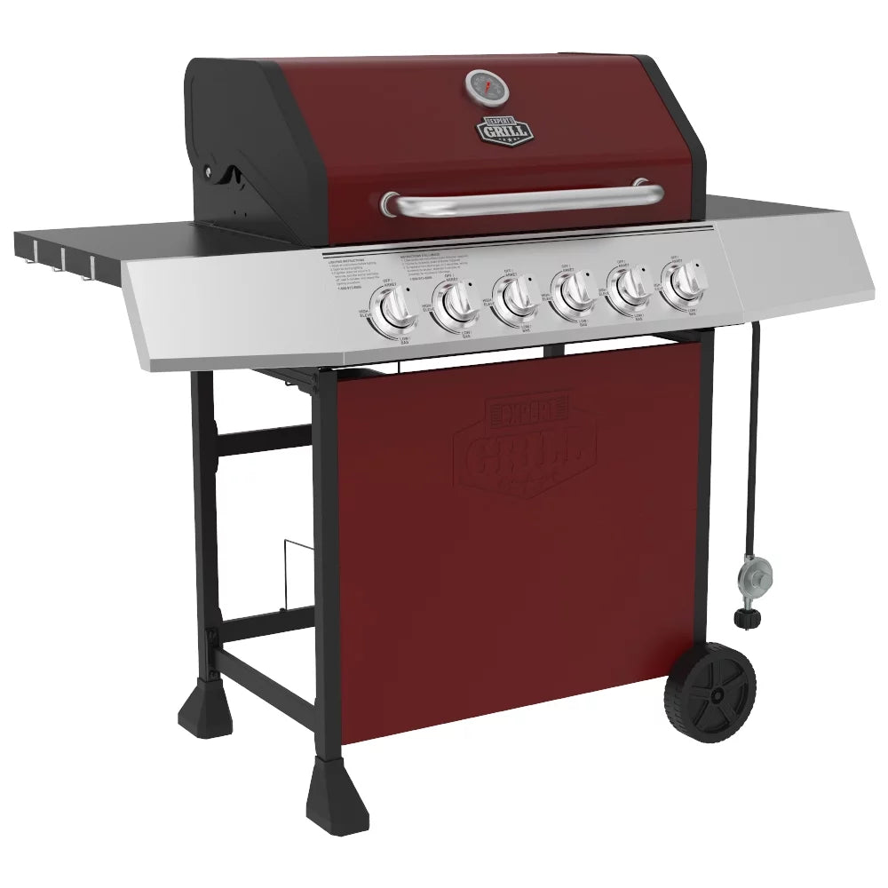 6 Burner Propane Gas Grill in Black S5491