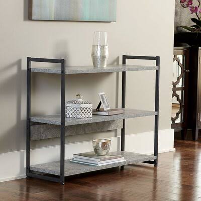 Faux Slate Metal Etagere Bookcase 3 Shelves U134