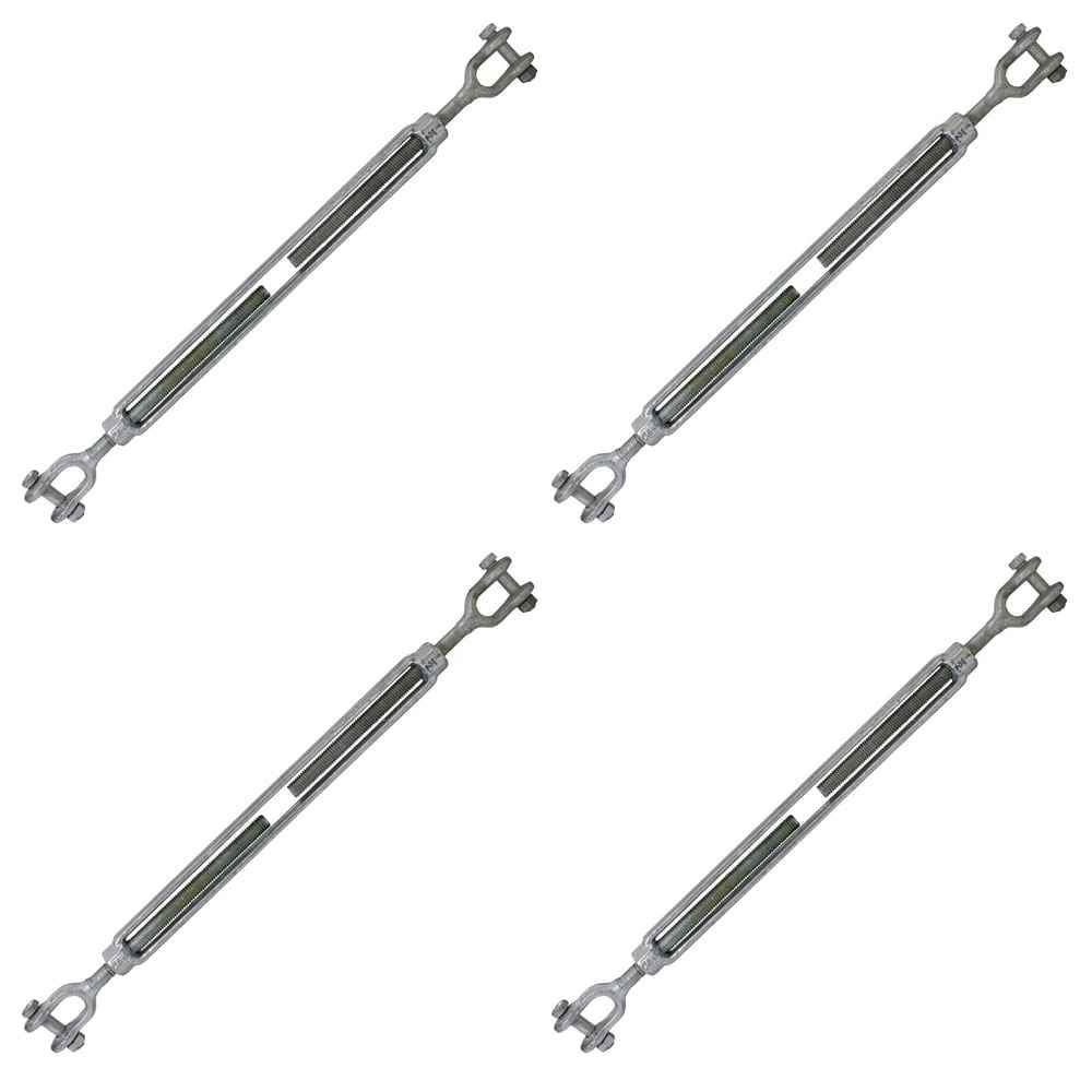 1/2 Inch x 12 Inches Galvanized Jaw and Jaw Turnbuckles U311496