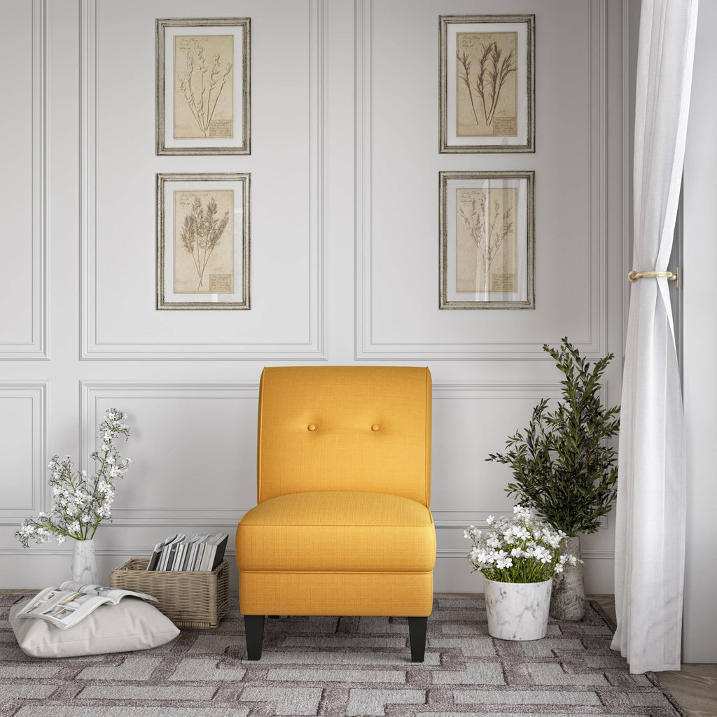 Orange Linen Armless Chair C422