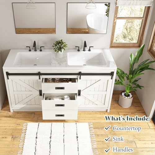 Gray Freestanding Double Vanity with Sink C22279