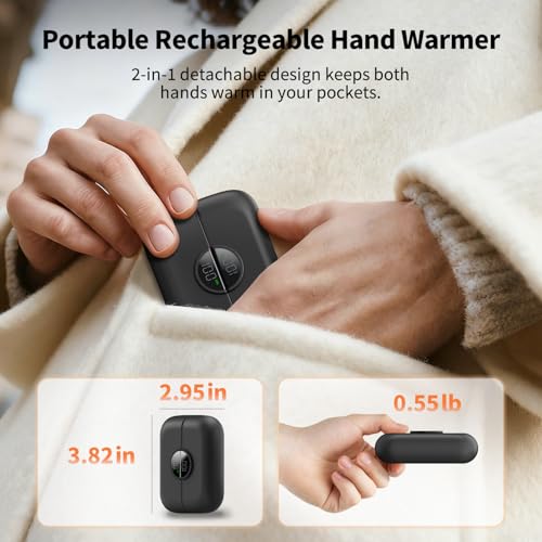 2 Pack 9000mAh Rechargeable Magnetic Electric Hand Warmers with Power Bank I167510
