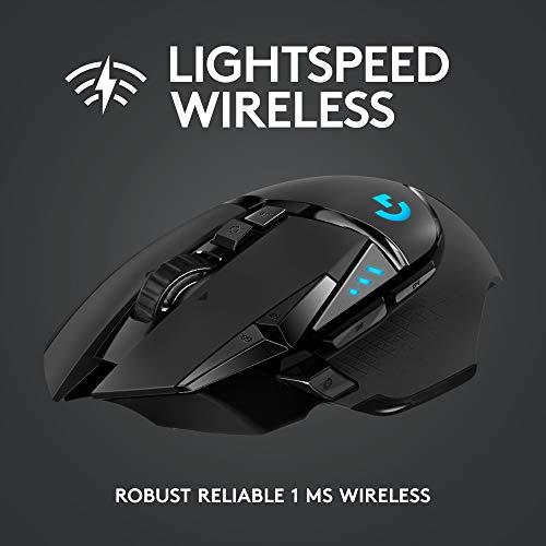 Black Wireless Gaming Mouse with Hero 25K Sensor A359567