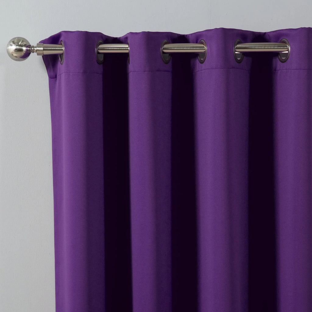 Purple Thermal Blackout Curtains Set of 2 Panels X200