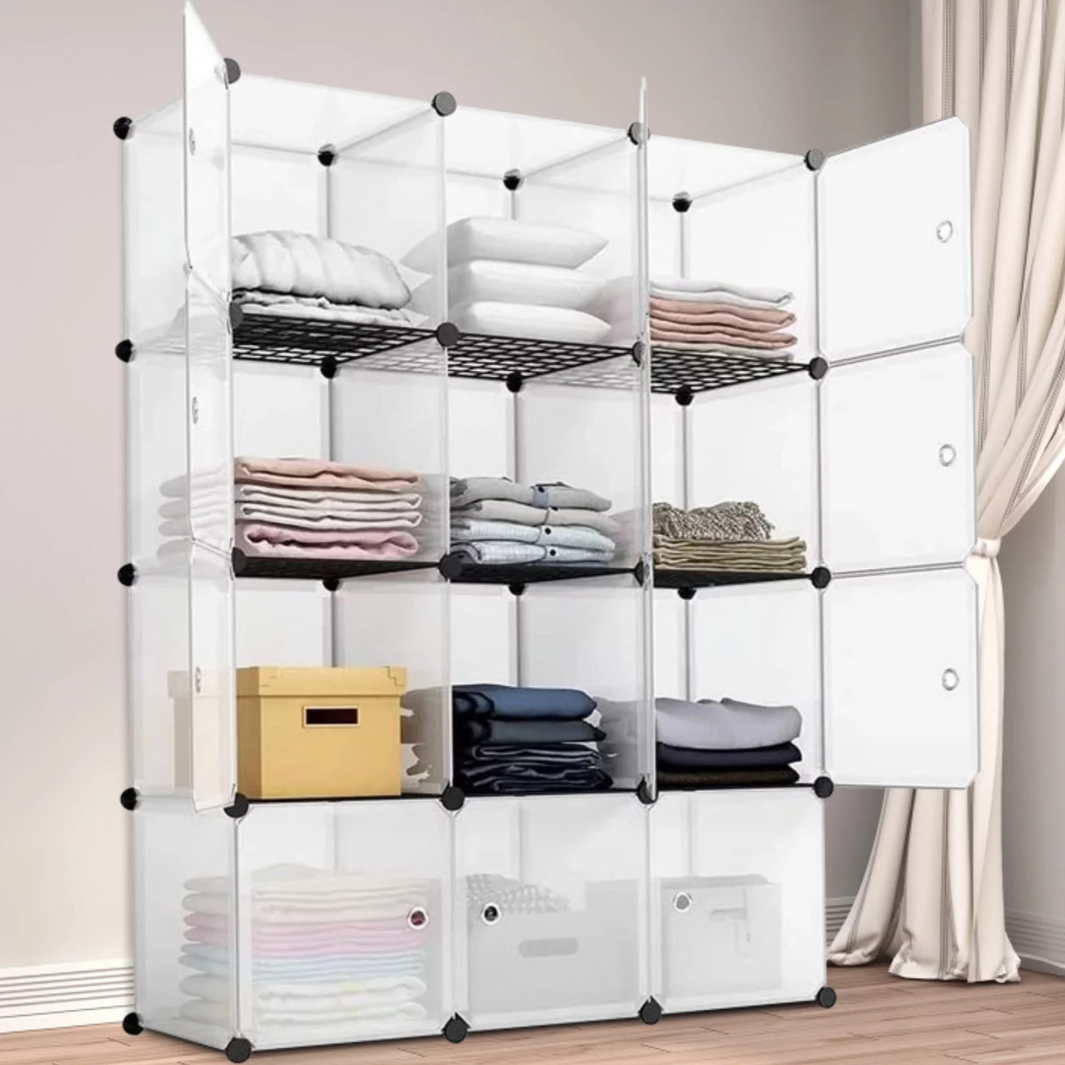 14'' x 14'' 12 Cube Storage Organizer with Doors B7931