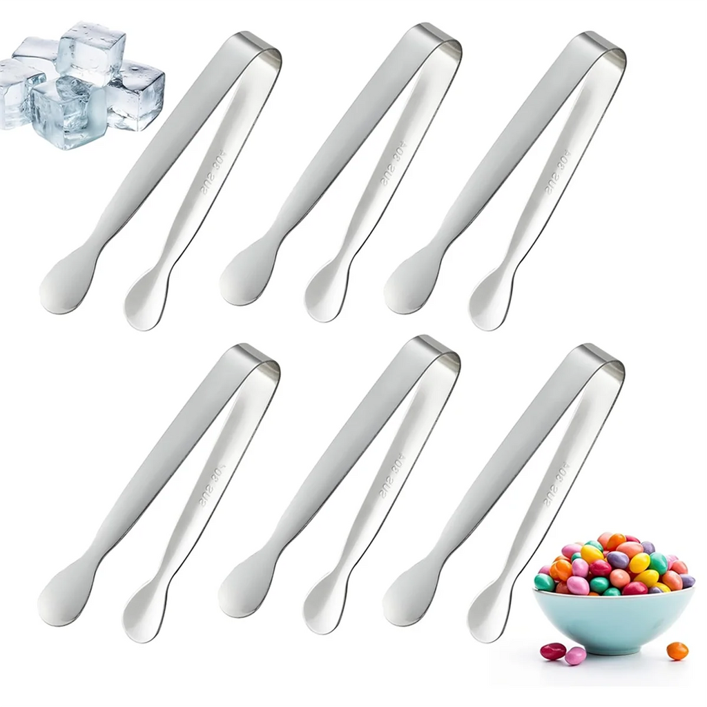 6PCS 4.25Inch Stainless Steel Small Tongs Q83936