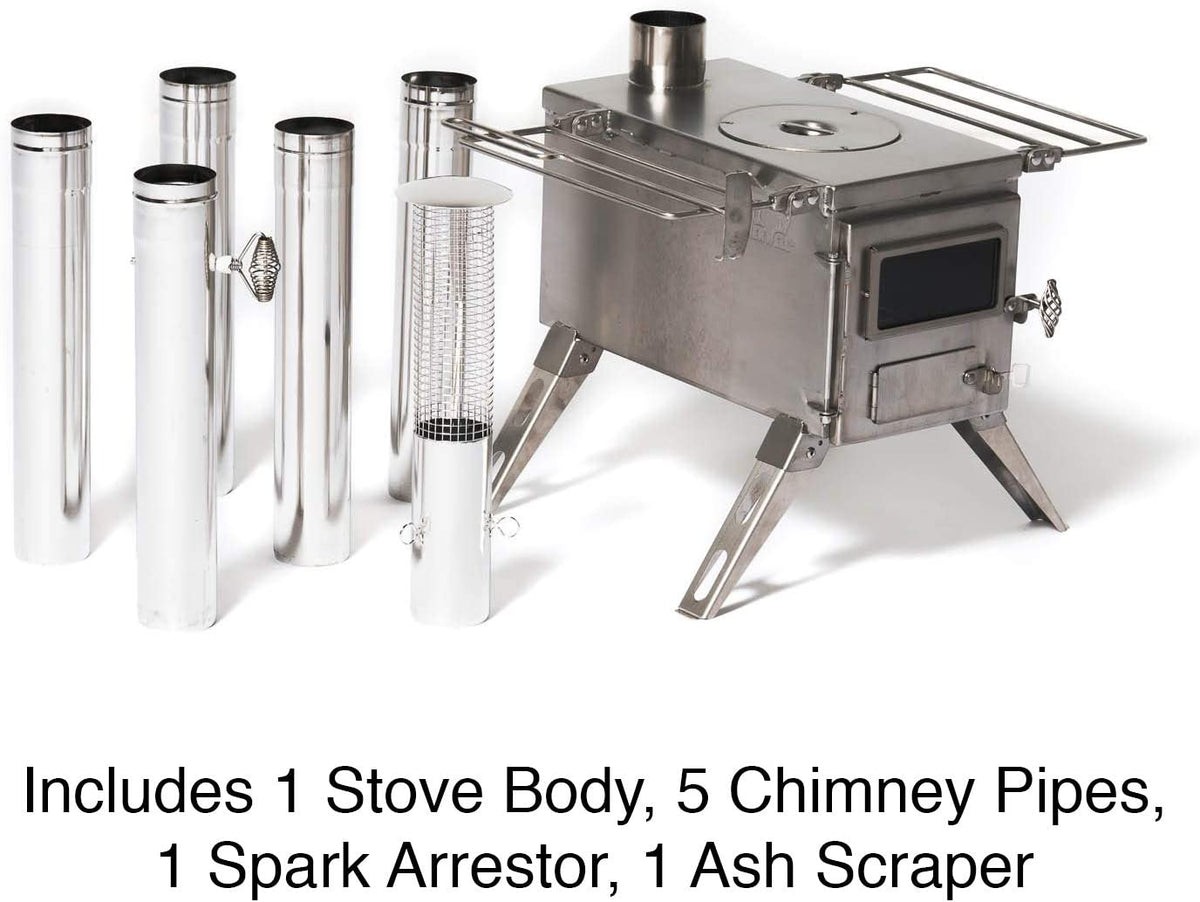 800 Cubic Inch Tent Stove with Chimney Pipe A980660