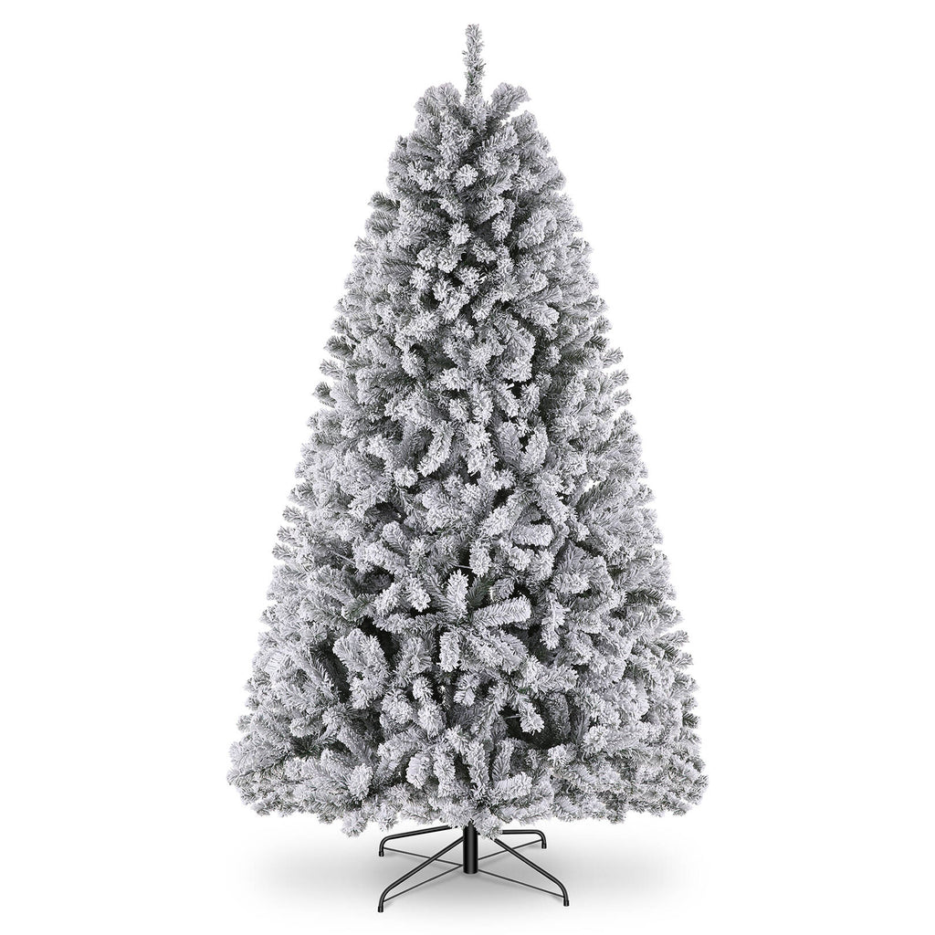 Flocked Artificial Christmas Tree 6 ft with 733 Branches Metal Base G56534
