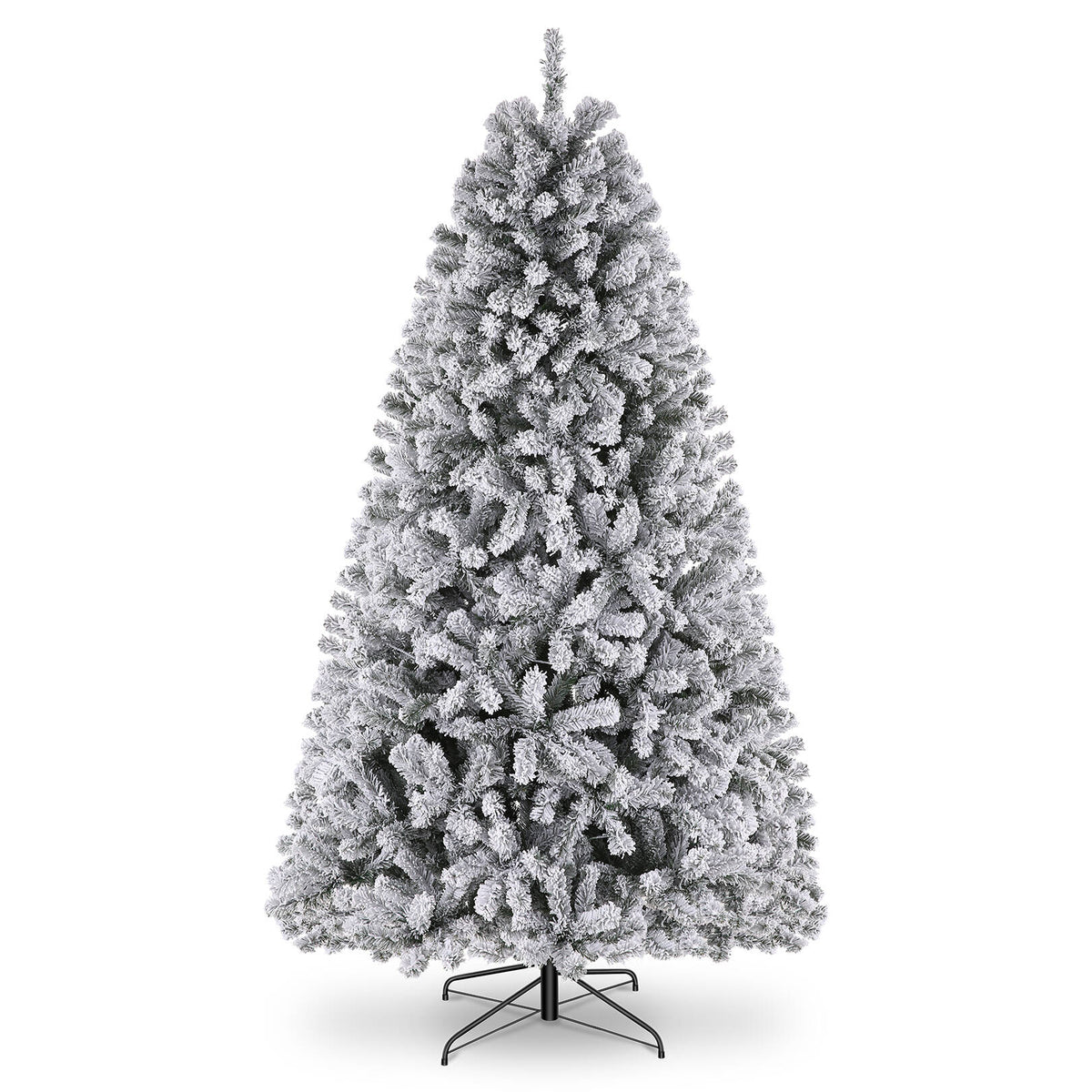 Flocked Artificial Christmas Tree 6 ft with 733 Branches Metal Base G56534