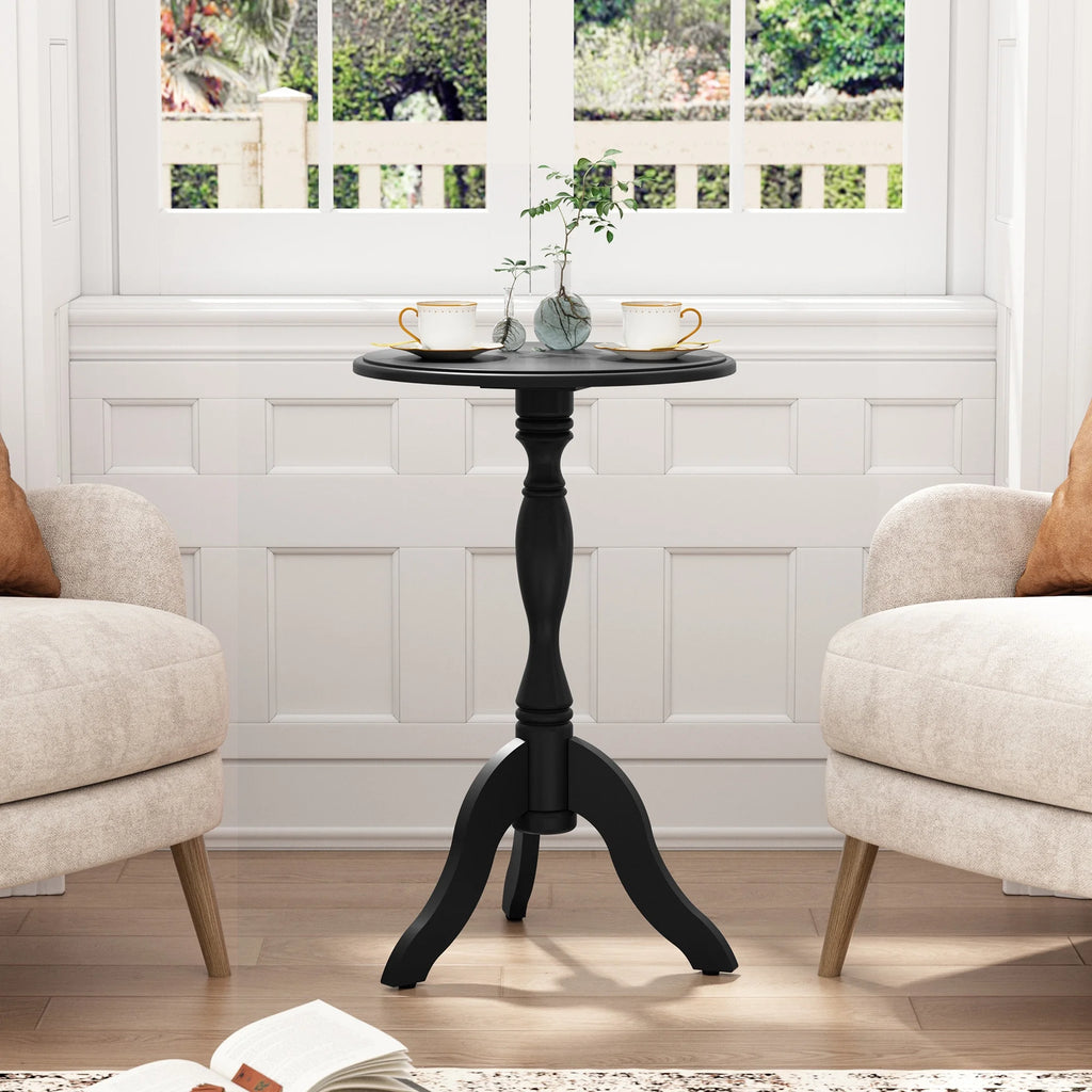 Round Small Wooden End Table J4120