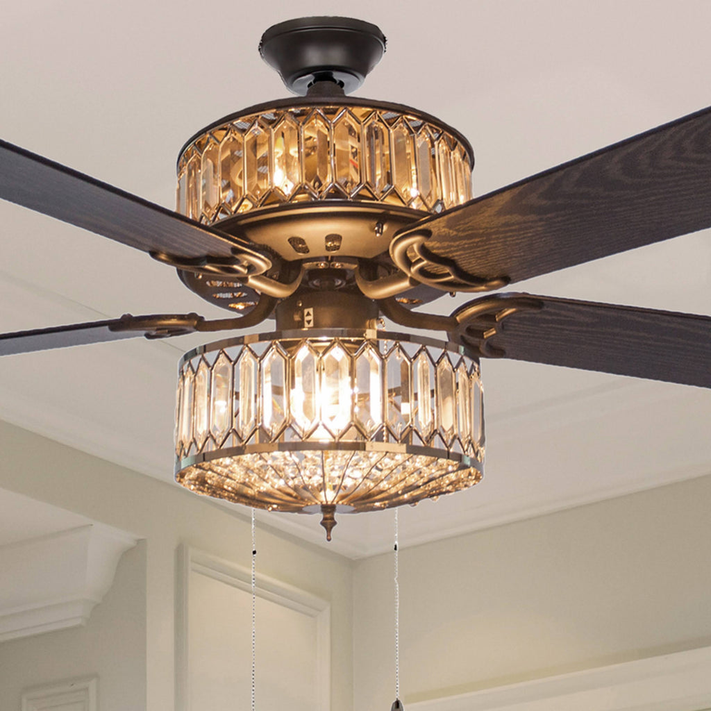 Silver Geometric Ceiling Fan K369