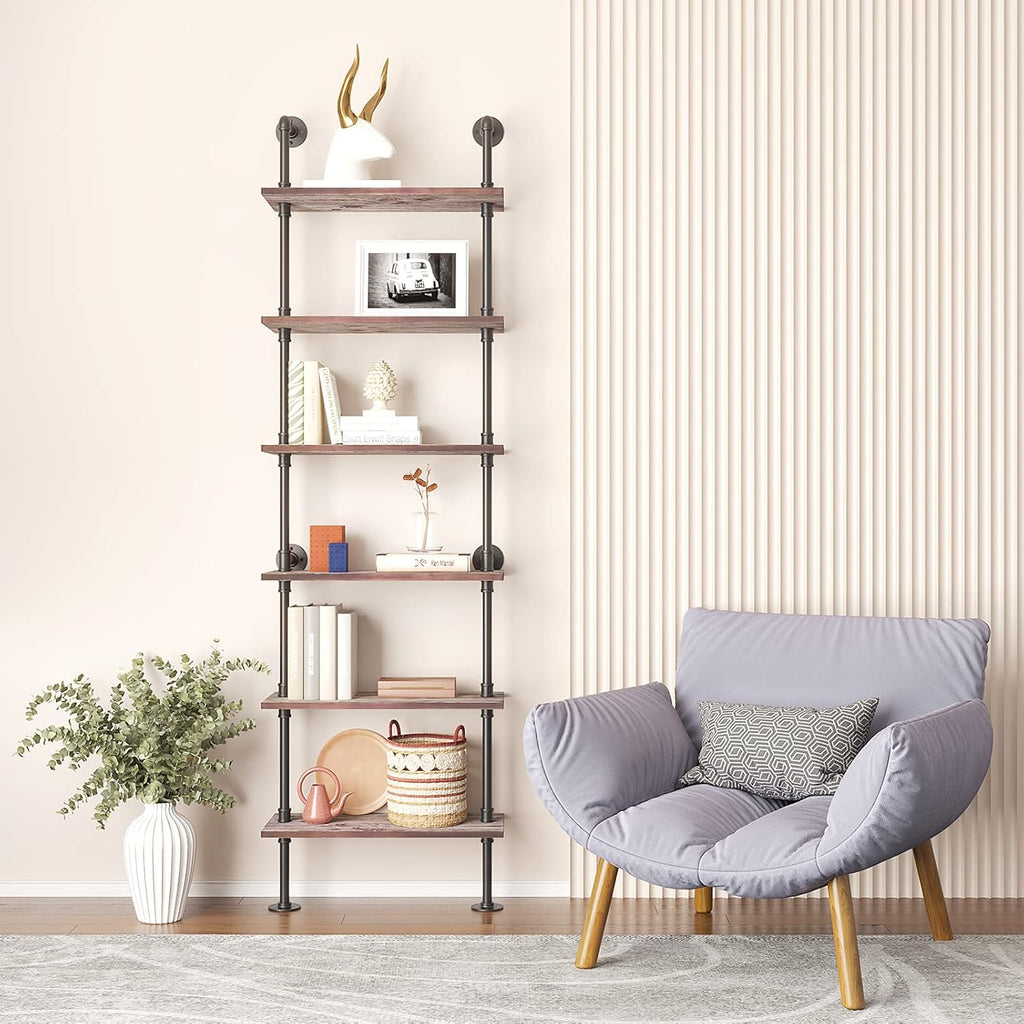 6 Tier Solid Wood Ladder Shelf Bookshelf R1765