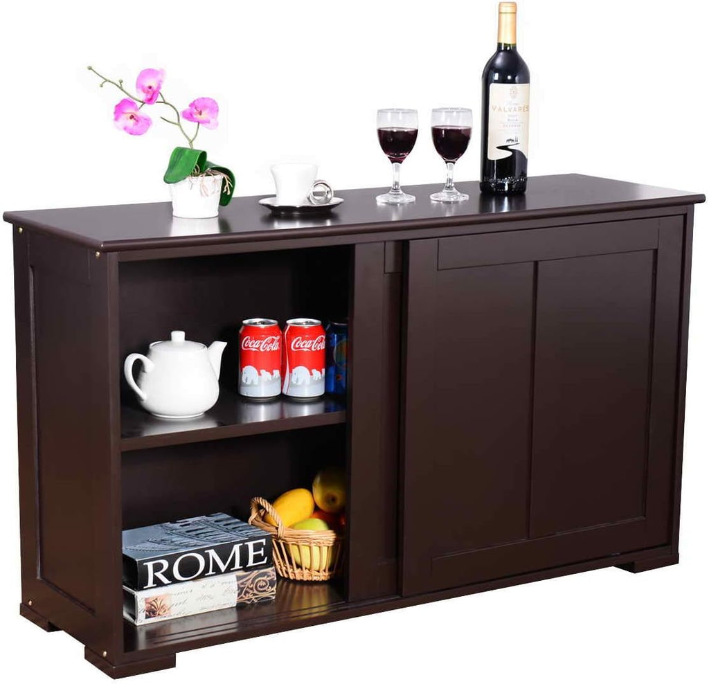 Antique Black Stackable Sideboard with Sliding Door Panels C2624