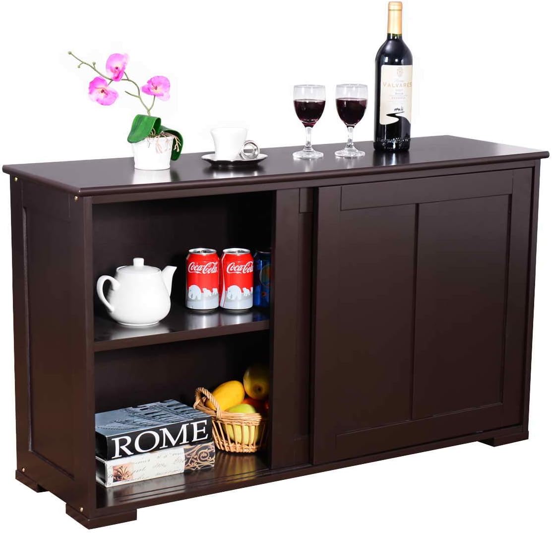 Antique Black Stackable Sideboard with Sliding Door Panels C2624