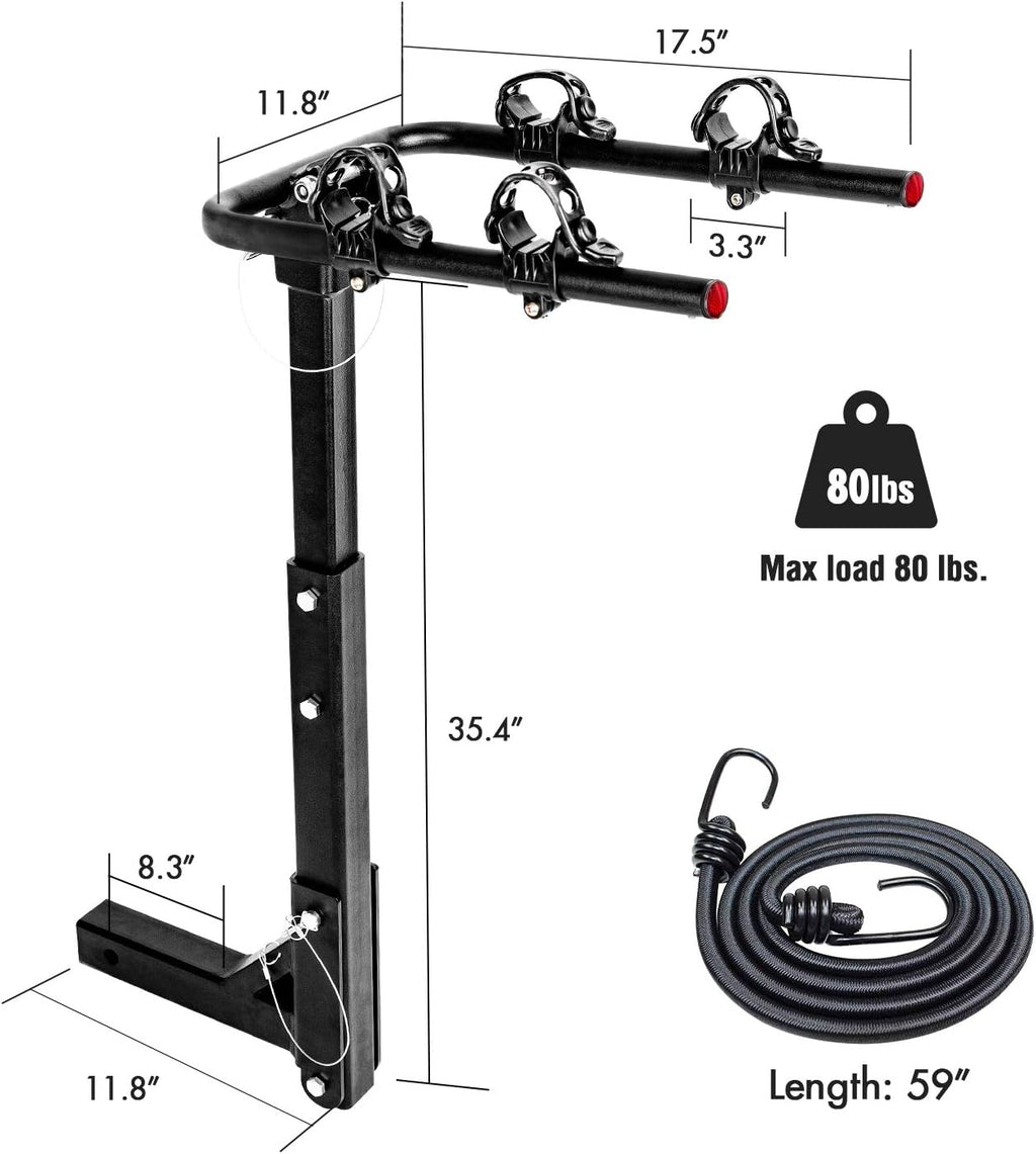 2 Bike Platform Hitch Mount Foldable Rack T313926
