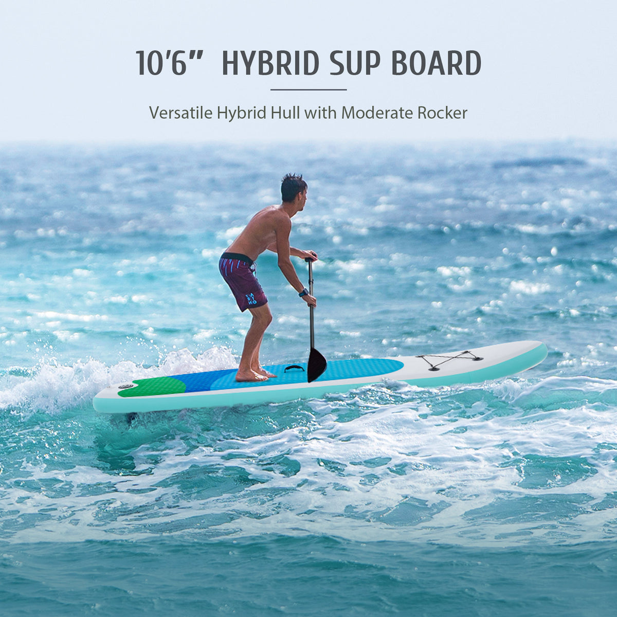 Inflatable Paddle Board 10'6" SUP Board Set with Air Pump, Green P8660