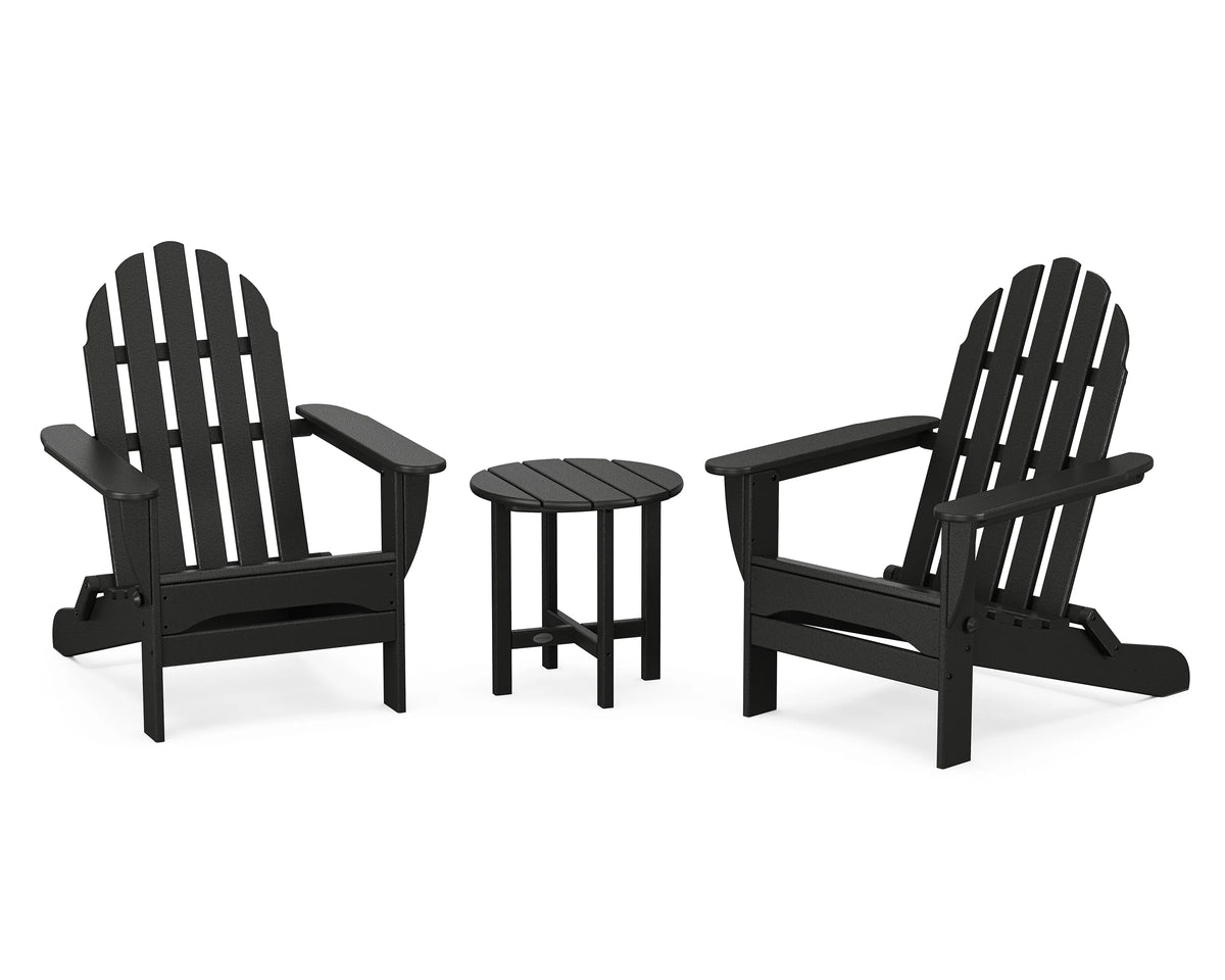 Black 3-Piece Folding Adirondack Set X7878