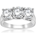 14K White Gold Three Stone Diamond Engagement Ring W898341