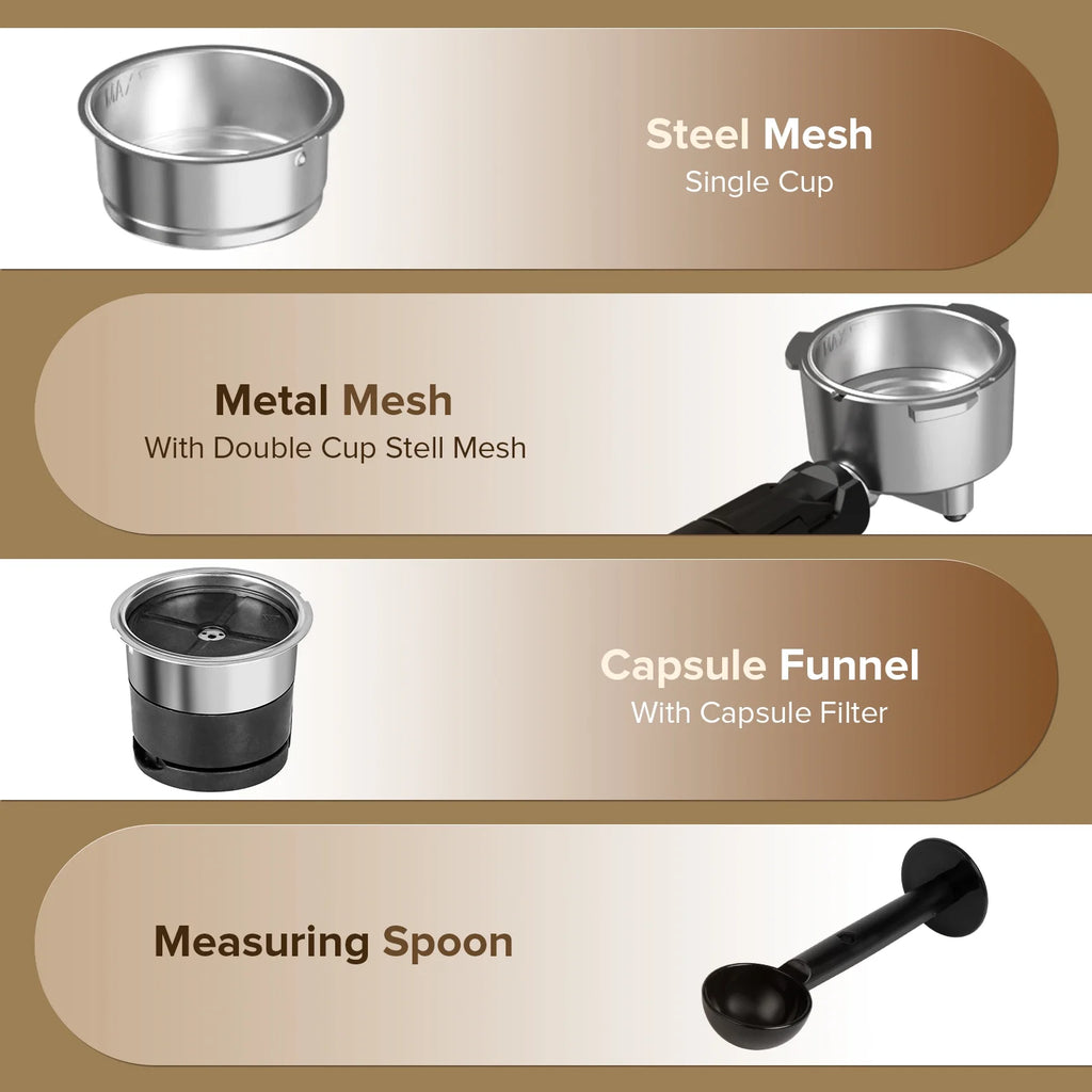 Black 20BAR Coffee Maker with Steam Milk Frother D53172