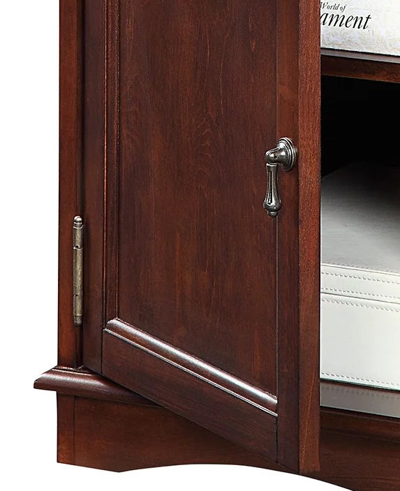 1pc Birch Veneer Side Table with USB Outlet C42101