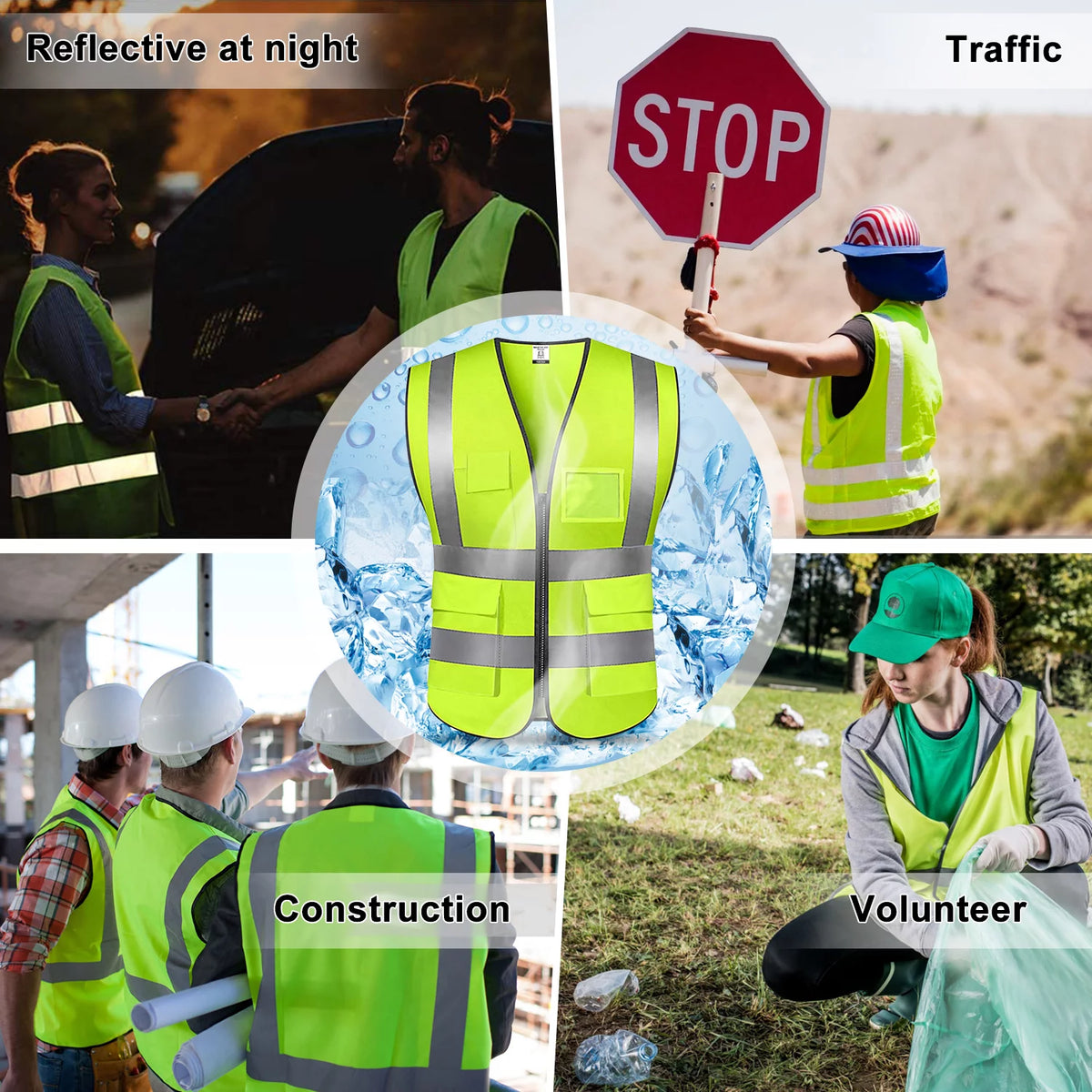 Reflective Vest with 6pcs Ice Packs D3001