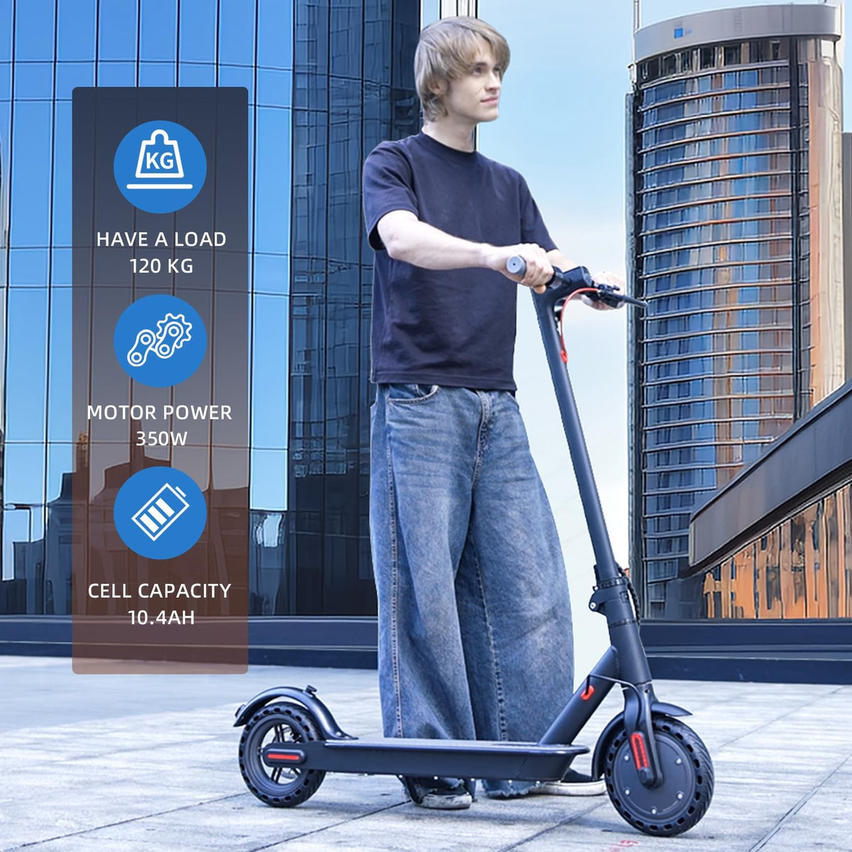 Electric Scooter with 8.5'' Tires, 350-500W Motor, 20/28 MPH Speed C76598