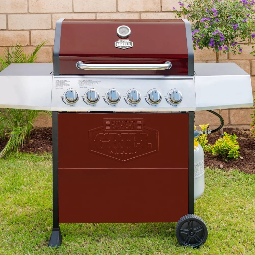 6 Burner Propane Gas Grill in Black S5491