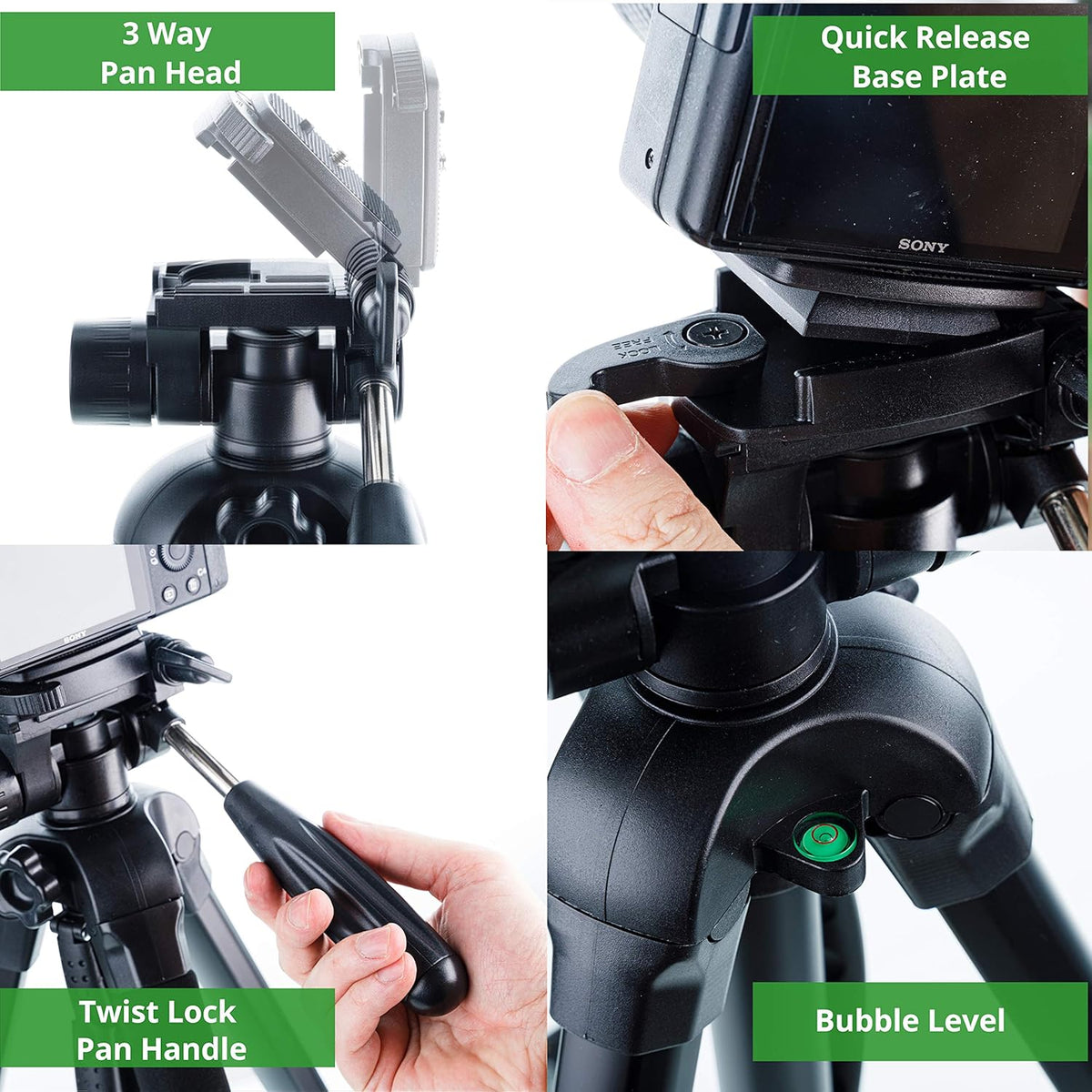 70 Tripod with Bluetooth Remote Shutter, Monopod Pack of 2 I2682