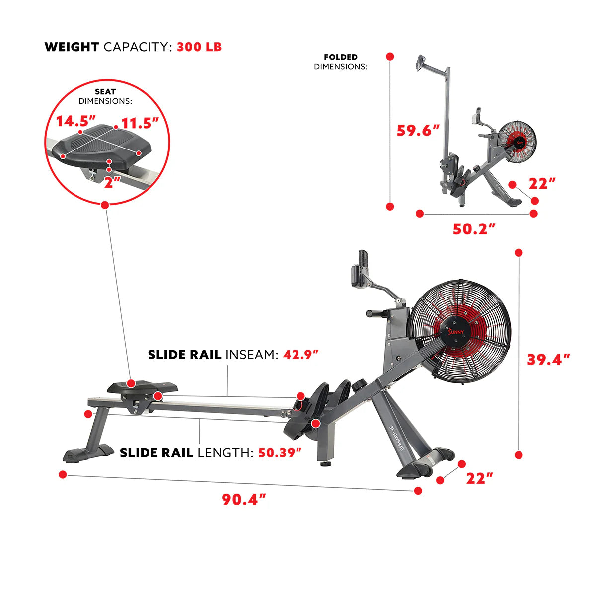 Magnetic Air Resistance Rowing Machine H4745