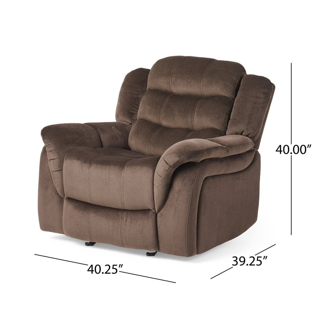 Grey Fabric Glider Recliner Club Chair G8373