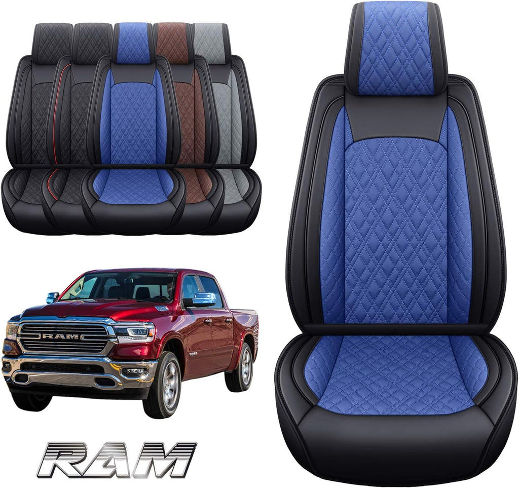 Black-Brown 2 Pc Front Car Seat Covers J906819