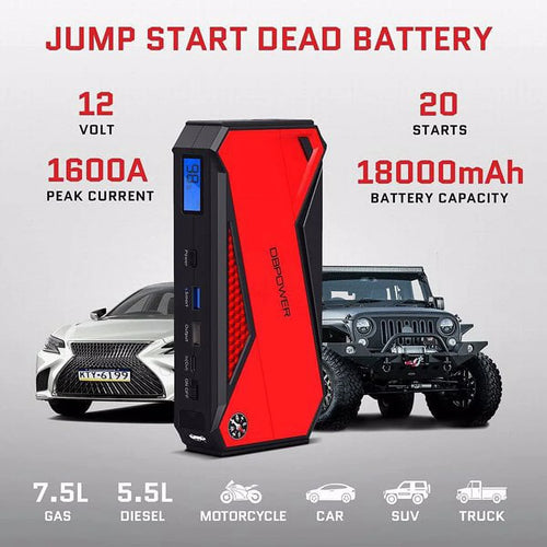 1600A 18000mAh Portable Car Battery Jump Starter F835