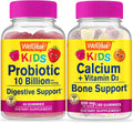 Probiotics 10B Kids Calcium Vitamin D3 Gummies Bundle Gluten Free GMO Free Chewable Gummy K91634