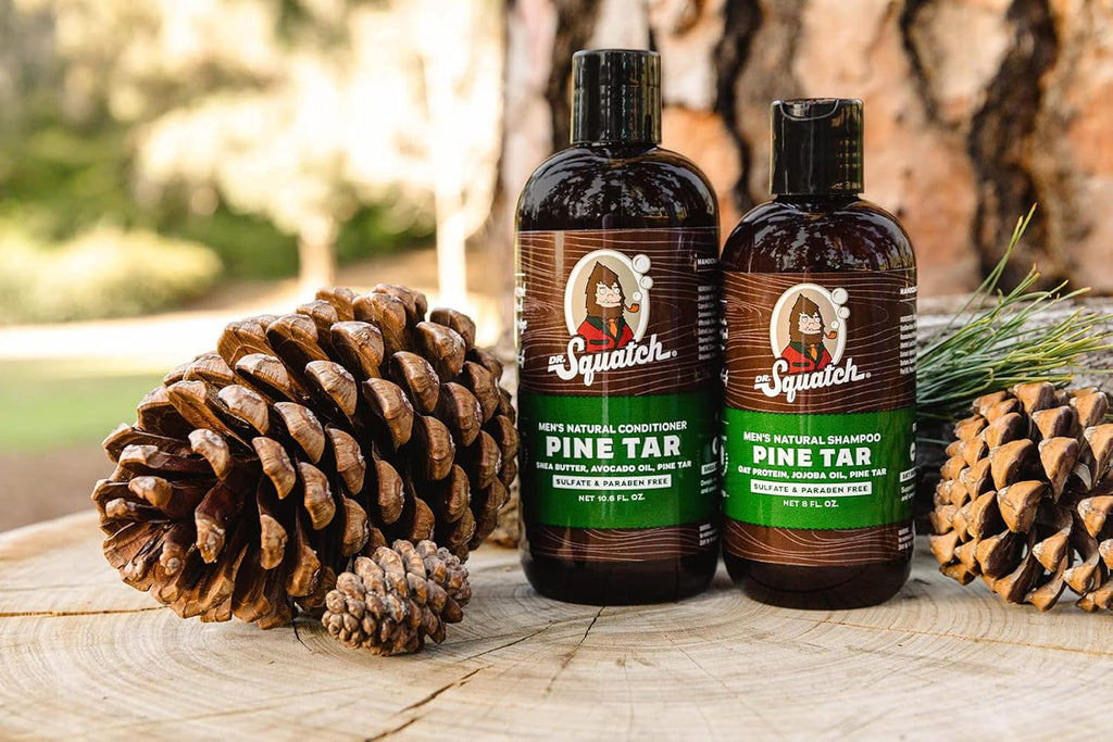 Men's Natural Bar Soap Pine Tar Bar Soap and Pine Tar Hair Care Shampoo and Conditioner Pack of 2 L3987