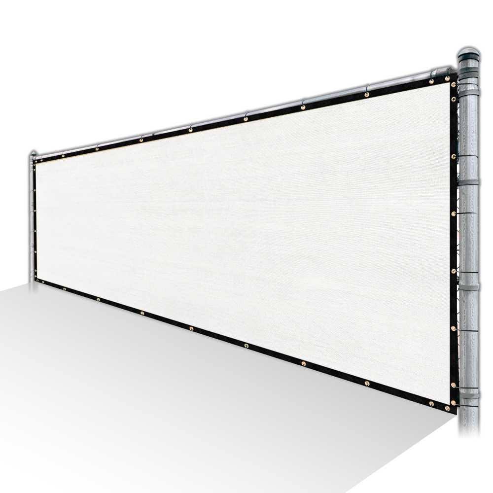 White Privacy Fence Screen Mesh with Reinforced Grommets V7816