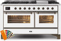 60 Dual Fuel Natural Gas Range with Bronze Trim L3849