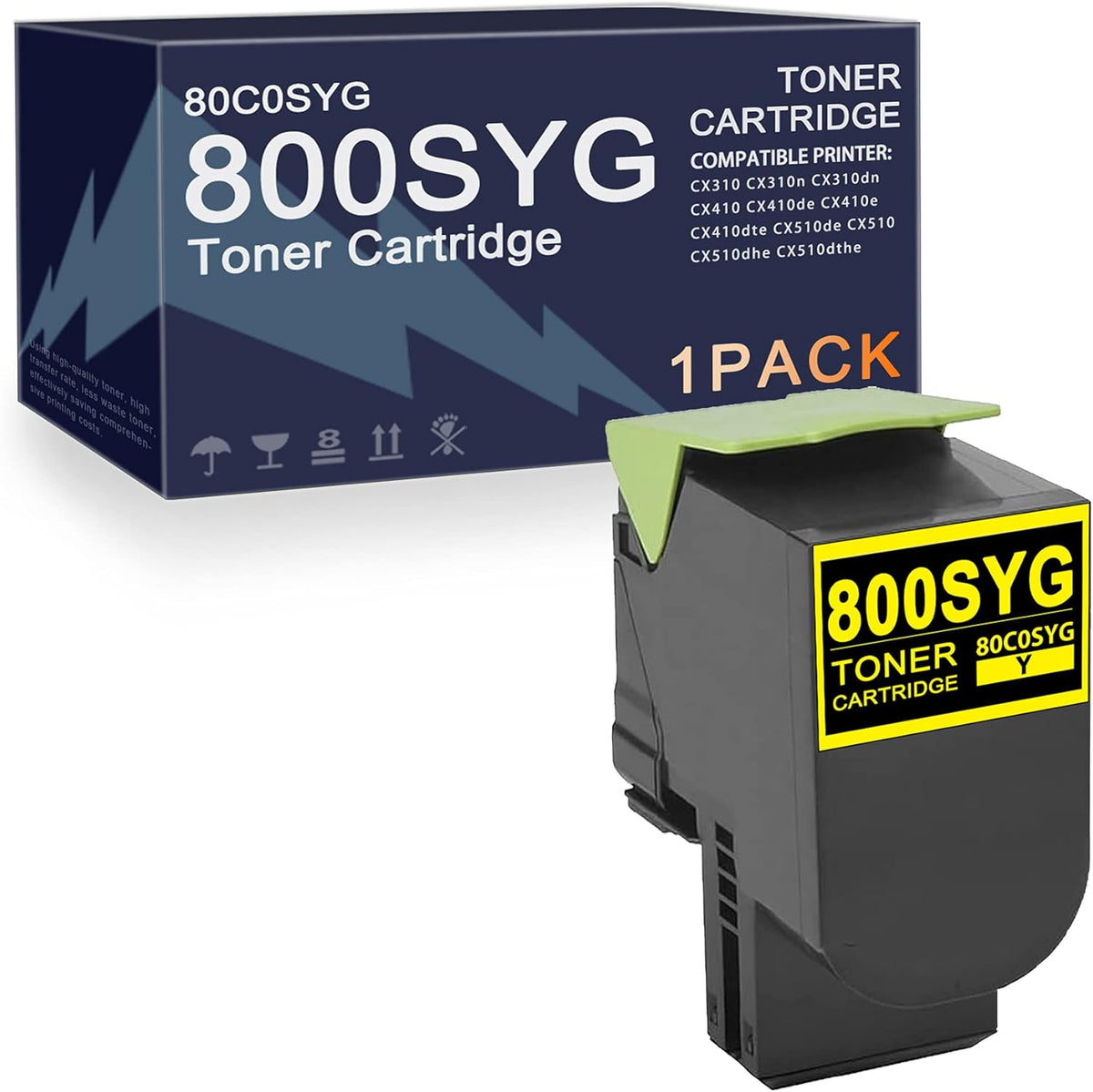 1-Yellow 80C0SYG Compatible CX310 (2000 Pages) Ink Cartridge Y691