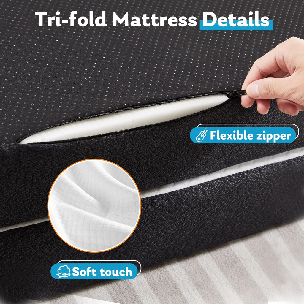 4 inch Tri-fold Memory Foam Mattress Topper M7429