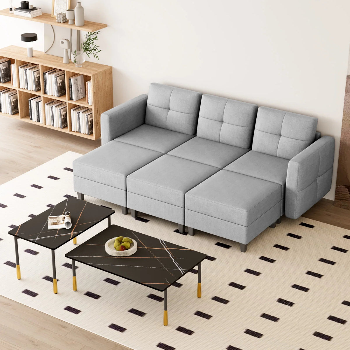 Gray Modular Sectional Sofa with Storage R534149