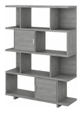 Modern Gray Bookcase with Doors Z624620