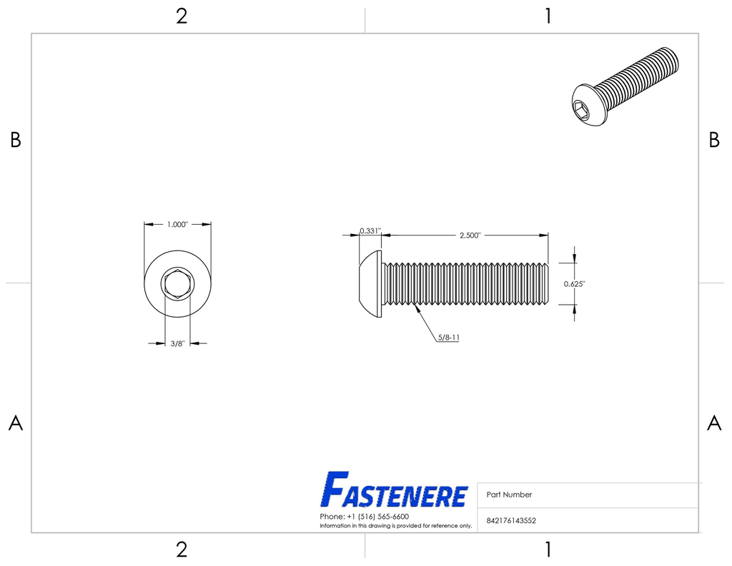 Button Head Socket Cap Screws 18-8 Stainless Steel 5 count E2892