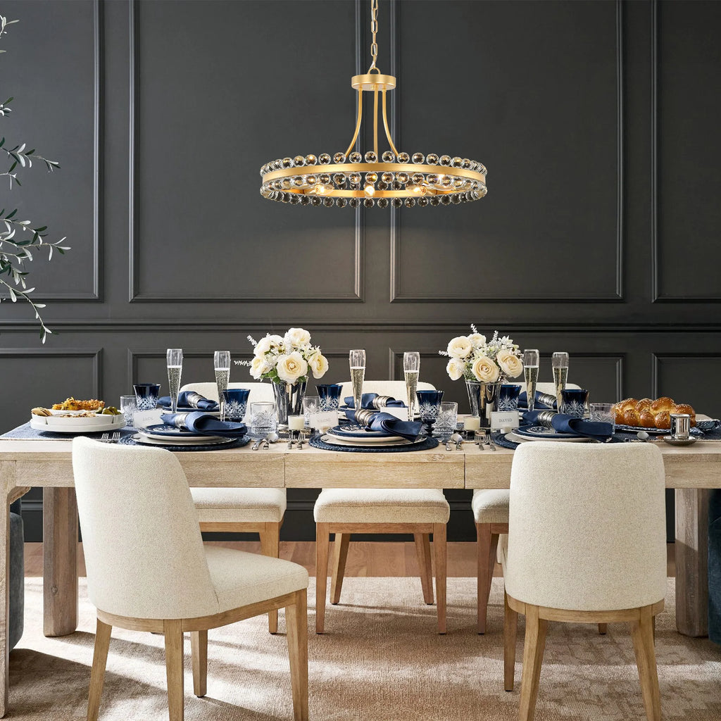 9-Light Dimmable Crystal Chandelier S874