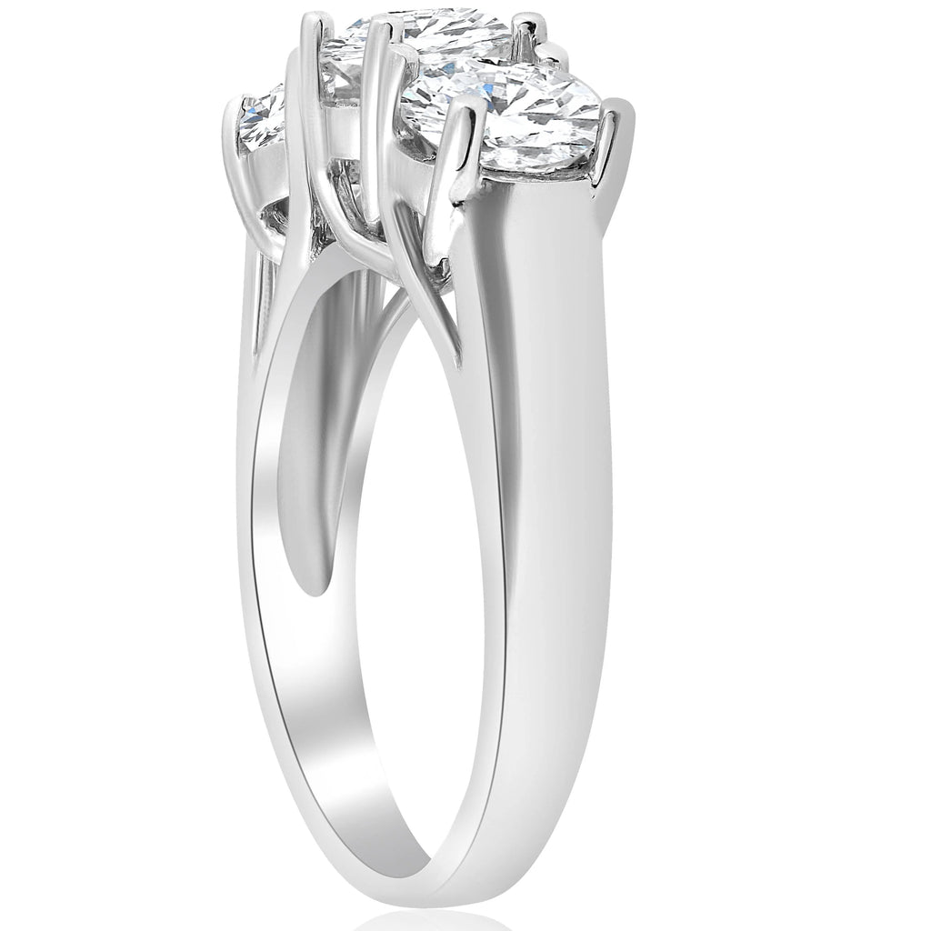 14K White Gold Three Stone Diamond Engagement Ring W898341
