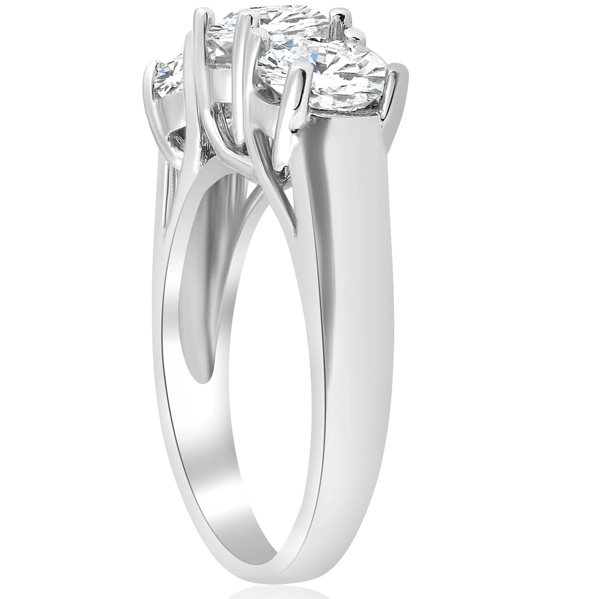 14K White Gold Three Stone Diamond Engagement Ring W898341