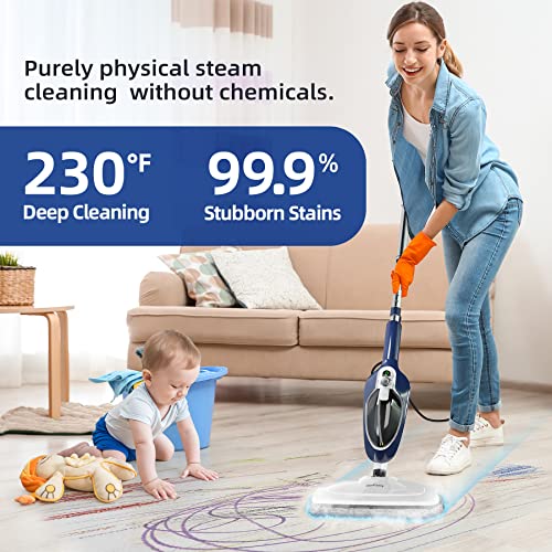 10-in-1 Detachable Handheld Steam Mop with 11 Accessories T8585